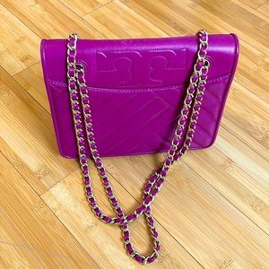 Tory Burch Fuchsia Fleming Shoulder Bage